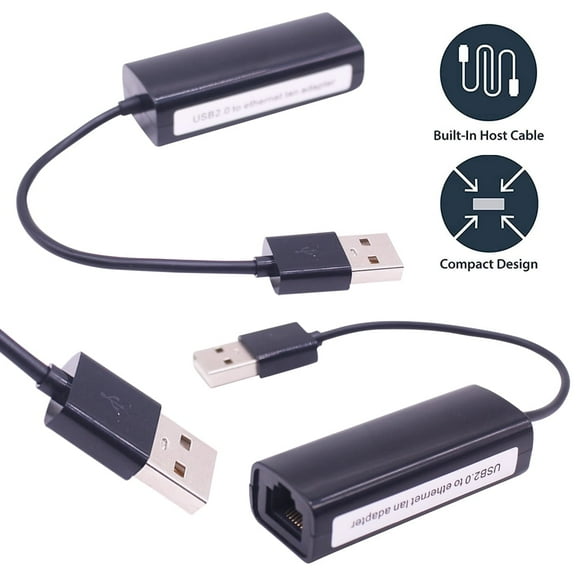 AMERTEER USB to Ethernet Adapter , Foldable USB 2.0 to Ethernet LAN Network Adapter, Support Windows 10/8.1/8/7/Vista/XP for Desktop Laptop Apple MacBook Linu