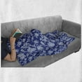 thumbnail image 6 of Floral Soft Flannel Fleece Throw Blanket, Classic Middle Eastern Flowers and Paisley Pattern Ottoman Nostalgic Bloom Design, Cozy Plush for Indoor and Outdoor Use, 50" x 70", Royal Blue, by Ambesonne, 6 of 6
