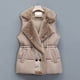 thumbnail image 1 of Chaleco de plumón integrado de piel de algodón para mujer, chaqueta acolchada con botón y cuello levantado, chaleco con cordón, Invierno, 1 of 5