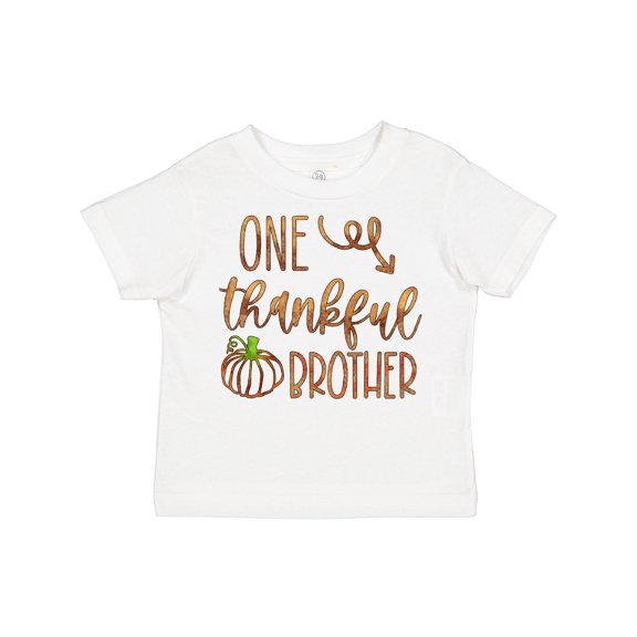 Inktastic One Thankful Brother Thanksgiving Design with Pumpkin Boys Toddler T-Shirt