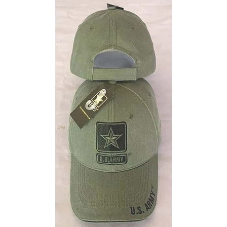 US Army Logo OLIVE DRAB Veteran Cap Hat U.S. Military Retired Armed Forces Vet