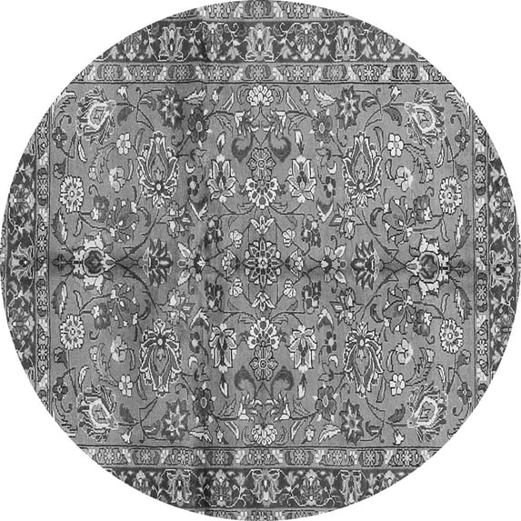 Ahgly Company Indoor Round Abstract Gray Contemporary Area Rugs, 3' Round