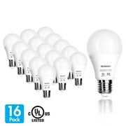 Tenergy 16 Pack 9W LED Bulb, Warm White 60 Watt Equivalent, A19 LED Light Bulbs E26 Household Light Bulb