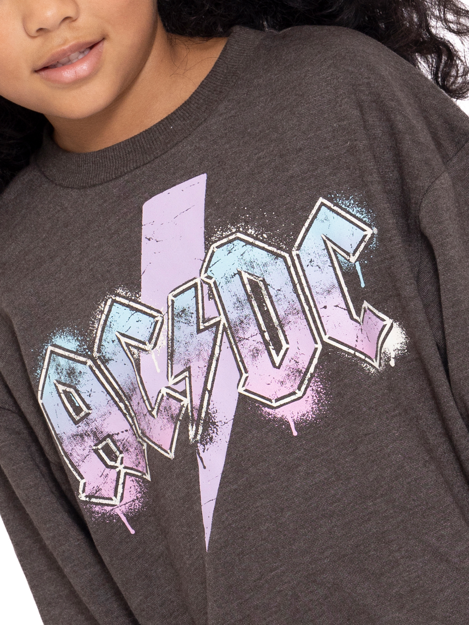 ACDC Girls Graphic Crewneck and Flare Legging Set, 2 Piece Set, Sizes 4-16