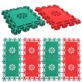 thumbnail image 1 of 24 Pcs Ensemble de Table Flocon de Neige Thème de Noël Tapis Décoratif de Table à Manger Réutilisable en Feutre, 1 of 8