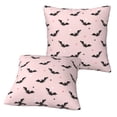 thumbnail image 2 of Halloween Throw Pillow Covers, Halloween black bats star pink Halloween Decorations Square Pillow Cases with Invisible Zipper for Bed Couch Sofa, Farmhouse Halloween Decor-2 Pack 18x18, 2 of 6