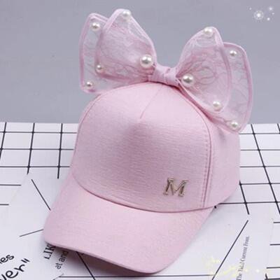 Gorra de malla para niños, gorro de béisbol con lazo grande, Snapback, Hip Hop, oreja de conejo, perla, primavera y verano Fivean unisex