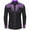 Purple, variant on Button Up Shirt Men Western Pattern Embroidered Turndown Collar Long Sleeve Shirts Slim Fit Casual Lightweight Funny Shirts for Men
