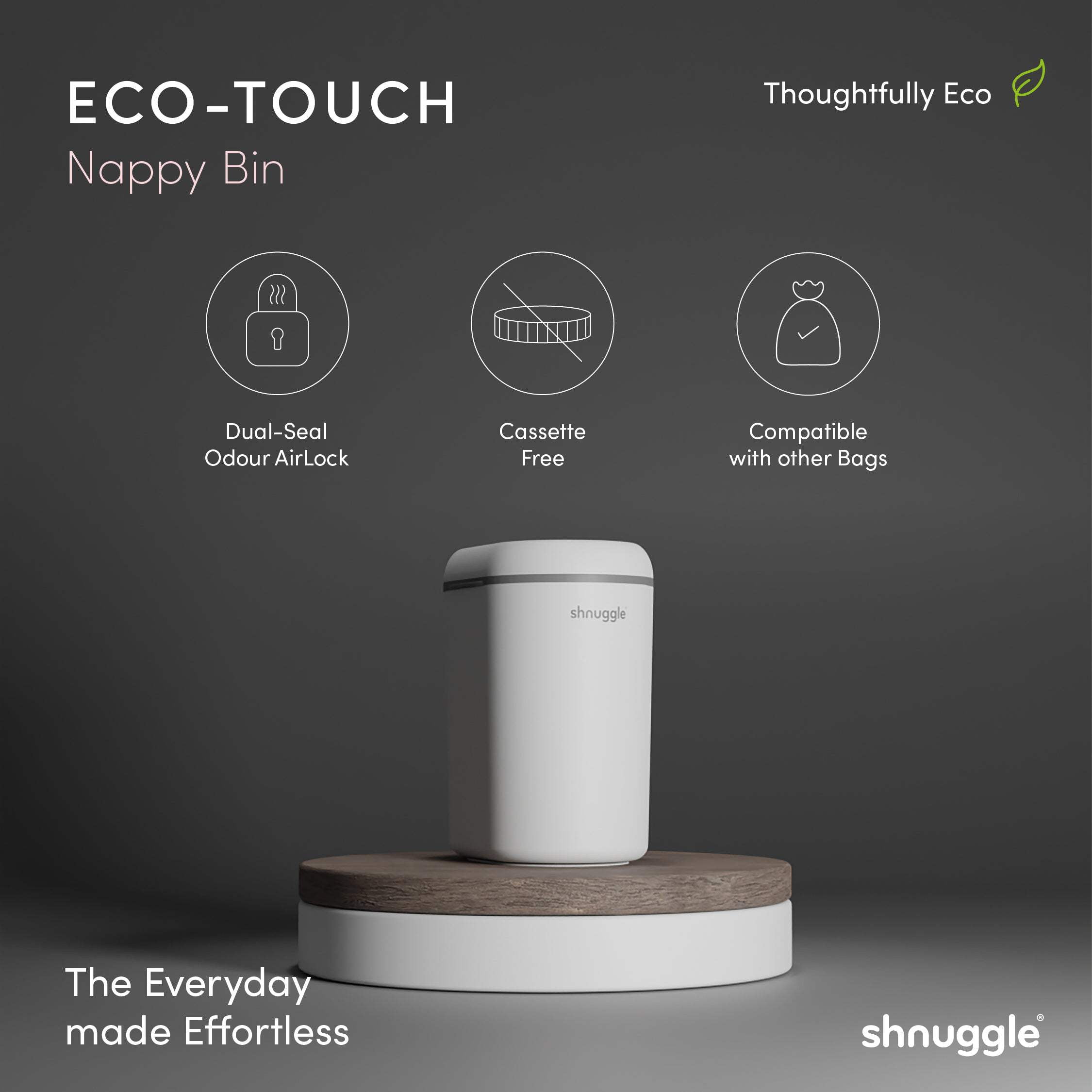 Changing Essentials Kit: Shnuggle Changing Mat + Diaper Pail + Better Bag Liners (90 Day Supply)