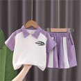thumbnail image 3 of Uxgjfwu Kids Outfits Summer Clothing Toddler Short Sleeve Blouse Shorts Sets Boys And Girls Casual Clothing 2PC Sets, 3 of 4