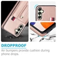 thumbnail image 3 of Allytechgroup Galaxy S23 FE 5G Case 6.4", FRID Blocking Hidden Cards Slots Kickstand Wristband Wallet Phone Case Cover for Samsung Galaxy S23 FE, Rosegold, 3 of 6