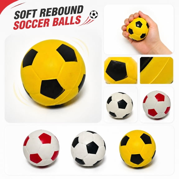 Kiddiway Soccer Ball Slow Rising Squishy Toy - PU Foam Stress Ball for Anxiety Relief, Hand Grasp Squeeze Fidget for Adults Kids Office Desk,Black