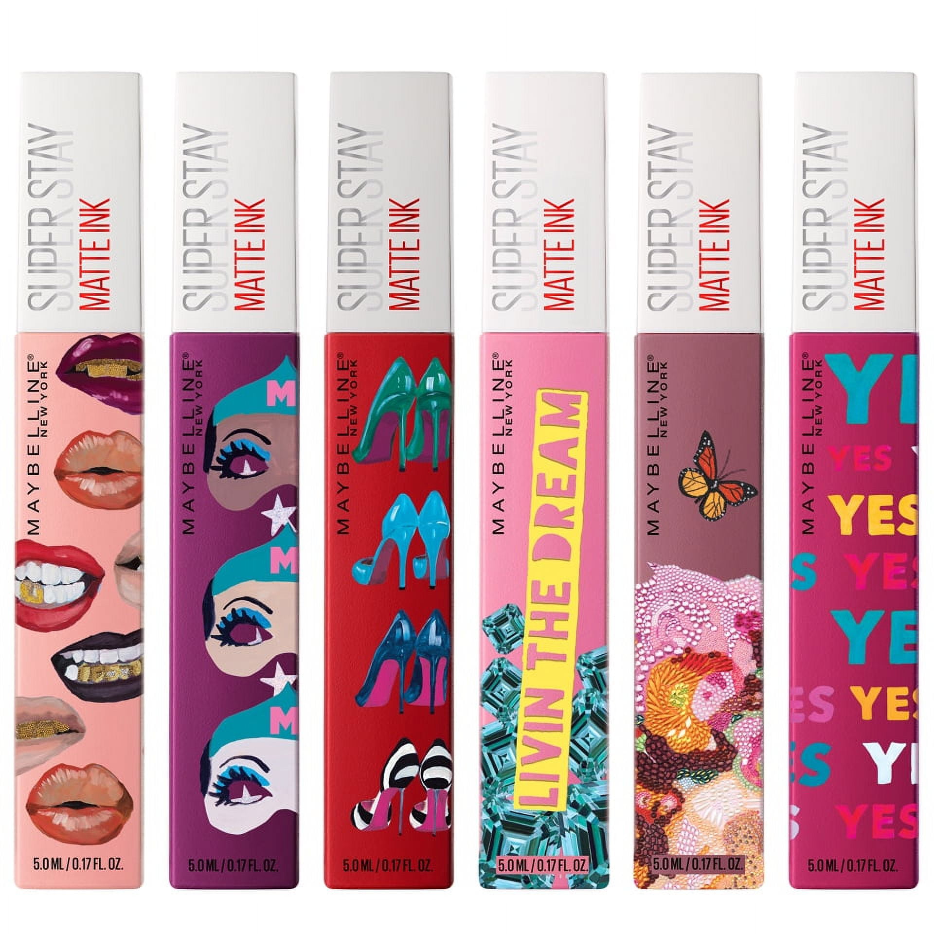 Maybelline SuperStay Matte Ink Liquid Lipstick X Ashley Longshore Kit, Range of 6 Shades