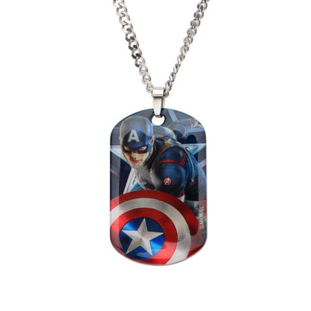 Blue Dog Tag - Marvel Captain America Sublimated Dog Tag Pendant Necklace