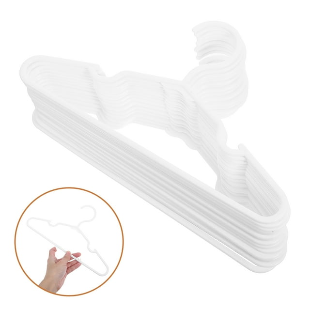OUNONA 50Pcs Non Slip Baby Hangers White Plastic For Toddler Clothes Space Saving