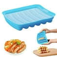 thumbnail image 2 of Easeky Silicone Corn Dog Maker Mold, 6-Cavity Non-Stick Hot Dog & Sausage Pan for Oven, Microwave & Steamer, Reusable Baking Tray with Brush for mans Party, Fair Food at Home, A Sausage Mold, 2 of 9