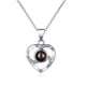 thumbnail image 3 of Joyería Collar de plata de ley en forma de corazón Colgante para mujer Collar con te amo en cien idiomas, 3 of 3