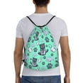 thumbnail image 2 of Drawstring Backpack - Classic Katong Cat Fish Green Splash Proof Small Drawstring Gym Bag for Women Men, Cinch Sports String Bag Backpack for Travel Swimming Beach, 2 of 8