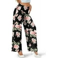 thumbnail image 2 of Women's Stretchy Wide Leg Palazzo Lounge Pants Casual Comfy High Waist Palazzo Pants, 2 of 11