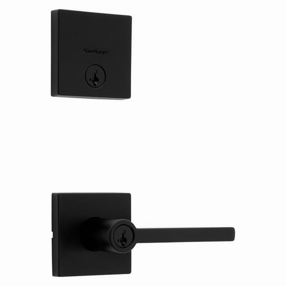 Kwikset Halifax Matte Black Zinc Lever and Single Cylinder Deadbolt