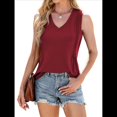 thumbnail image 2 of Camisetas Sin Mangas para Mujer, Camisetas de Verano con Cuello en V, Camisetas Estilo Chaleco. Vino Tinto XXL, 2 of 9