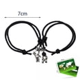thumbnail image 3 of GKNET 2PCS Astronaut Charm Couple Bracelets Magnetic Long Distance Bracelet Elastic-Pink Gray, 3 of 9