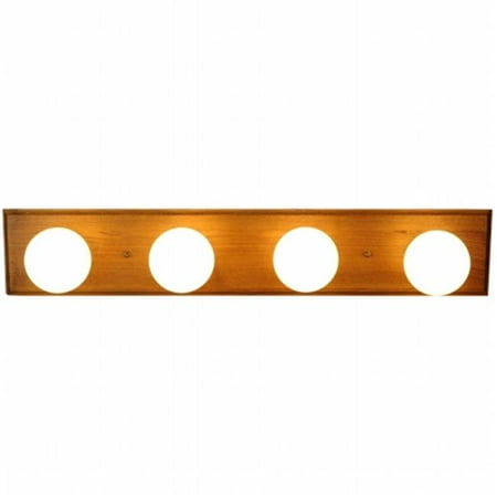 Oak Finish with Polished Brass Trim Vanity Fixture