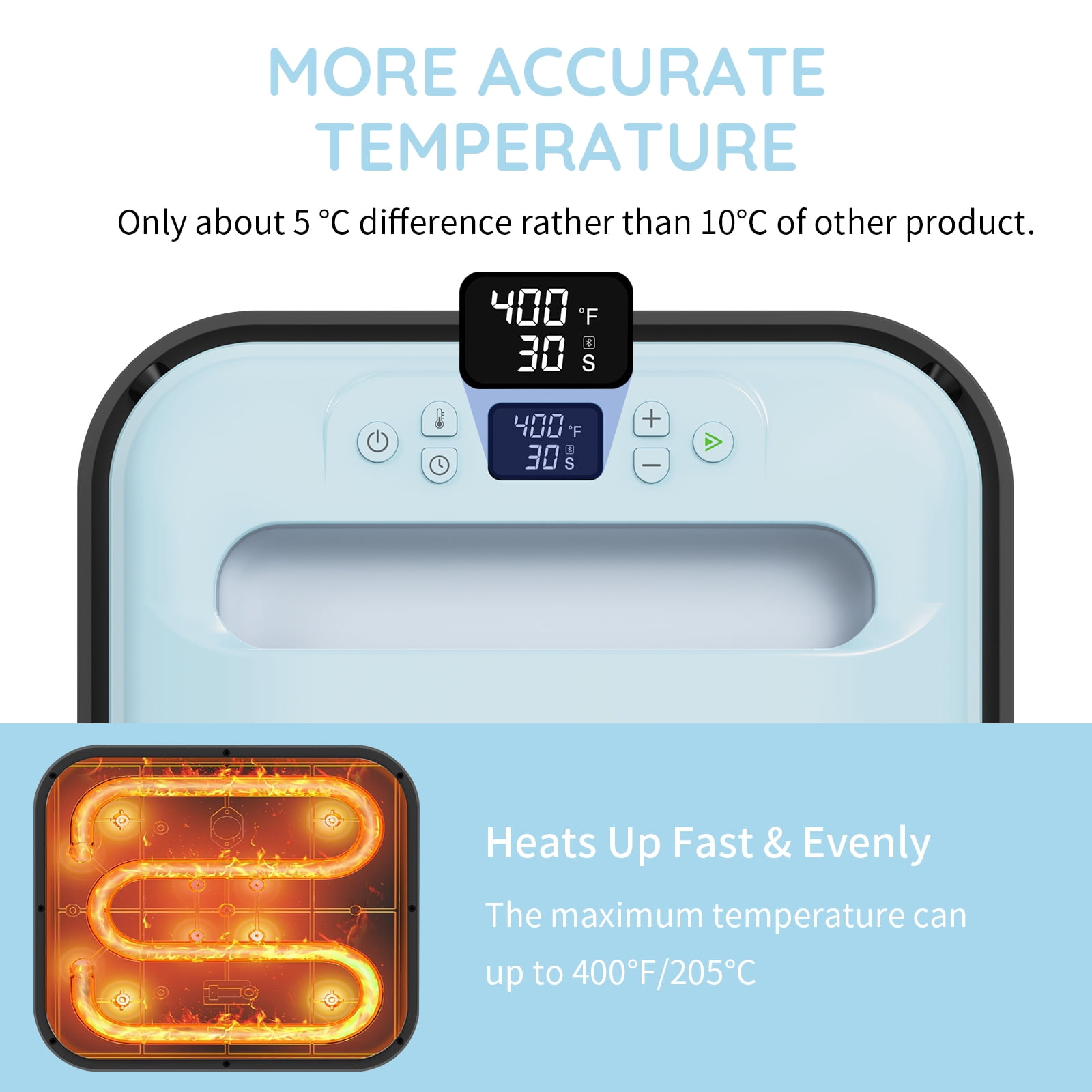 AST&T Smart Heat Press Machine 12"x10" with Bluetooth App, Ideal for HTV Vinyl, Sublimation and DIY T-Shirt Projects