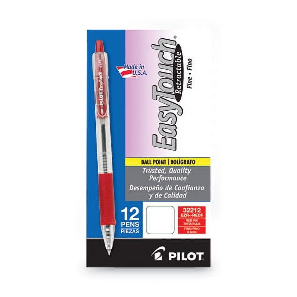 Easytouch Ballpoint Pen, Retractable, Fine 0.7 Mm, Red Ink, Clear Barrel, Dozen | Bundle of 2 Dozen