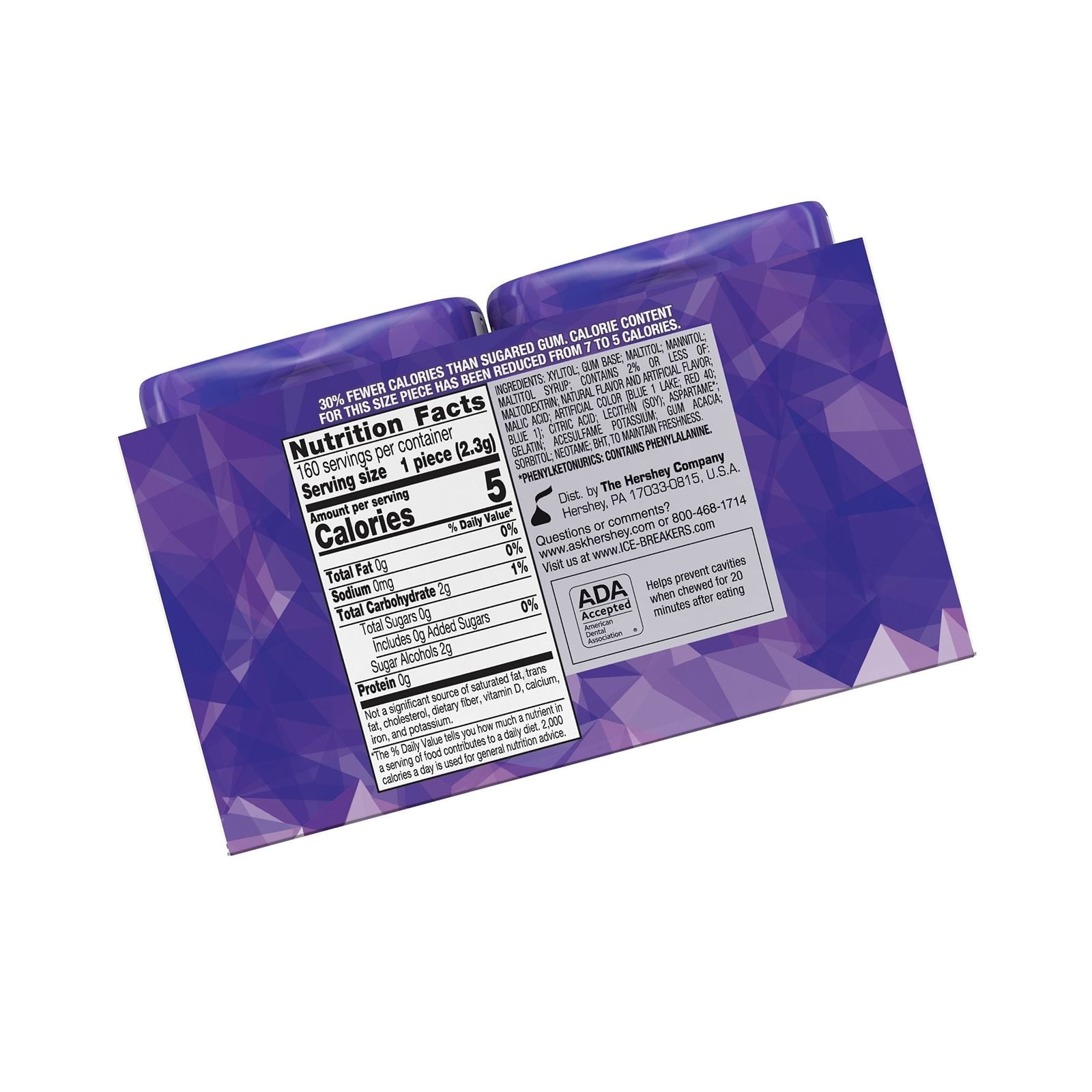 4 Pack | Ice Breakers Ice Cubes Sugar Free Gum, Arctic Grape, 40 Pieces