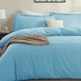 thumbnail image 3 of LammaLoe Duvet Cover King 3 Piece, Luxury Microfiber Bedding Sets with 2 Pillow Shams, Beach Blue, 3 of 10