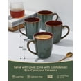 thumbnail image 3 of Juego de 4 tazas de café Pokini de cerámica, 400 ml, color marrón y verde, 14 onzas, 3 of 8