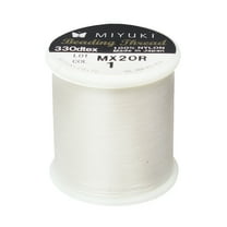 Miyuki Beading Thread – Pre-Waxed Nylon String for Stringing Projects, 50 Meter/55 Yard Spool, White Color, .2mm Diameter, Made in Japan