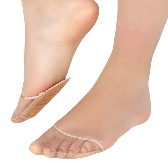 Non Slip Fabric Forefoot Pads, Women High Heels Invisible Socks, Comfortable Non-Slip Corrective Toe Socks Pad Foot Care Tool 1Pairs[Skin]