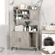thumbnail image 4 of 51 in wood hidden litter box muebles con 4-layer almacenamiento estantes - gray, 4 of 6