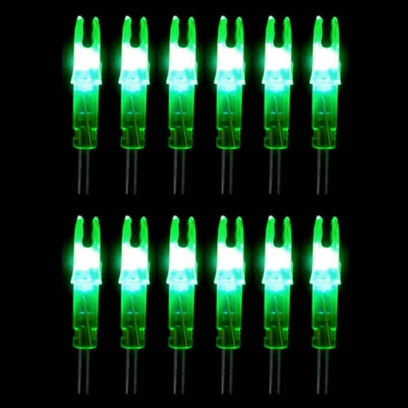 Sunshine 12Pcs Automatic LED Archery Arrows Lighted Nocks 6.2mm Arrow Nock Tail