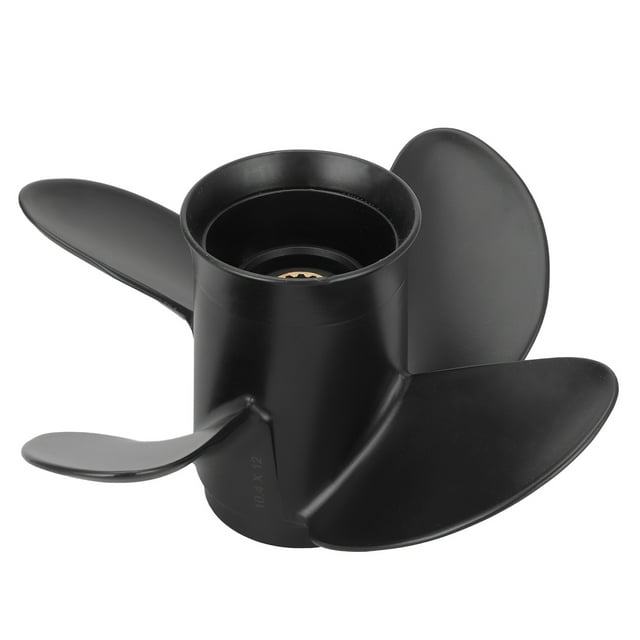 Marine Outboard Propeller, 10.4x12 Outboard Engine Propeller, Easy To Install, 4 Blades 13pcs Spline Boat Marine Replacement Motor Propeller Fit For 35-65HP