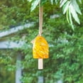 thumbnail image 2 of Evergreen 7 in. Yellow Swirl Glass Wind Chime, 2 of 3