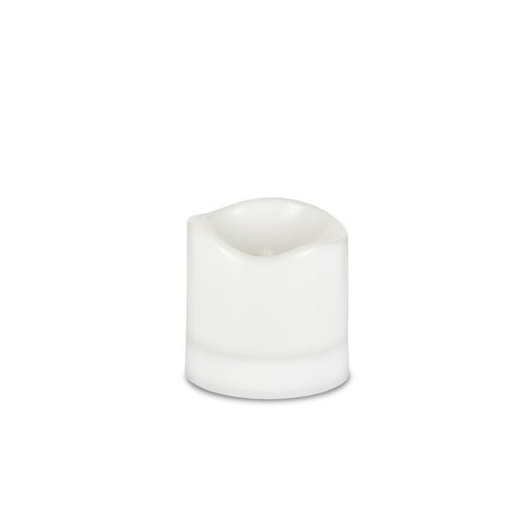 Vela decorativa de mesa Everlasting Glow, plástico blanco, 4 x 4 cm, paquete de 4