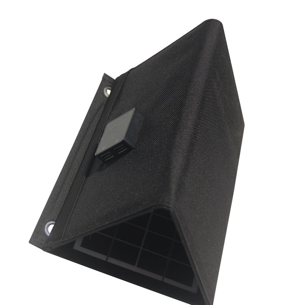 Foldable Solar Panel for Camping with Dual Usb Charger and Waterproof Design 2 Fold