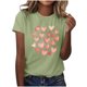 thumbnail image 2 of Haivin Womens Tops Petal Short Sleeve Summer Casual Crew Neck Shirts Floral Solid Blouse, 2 of 5