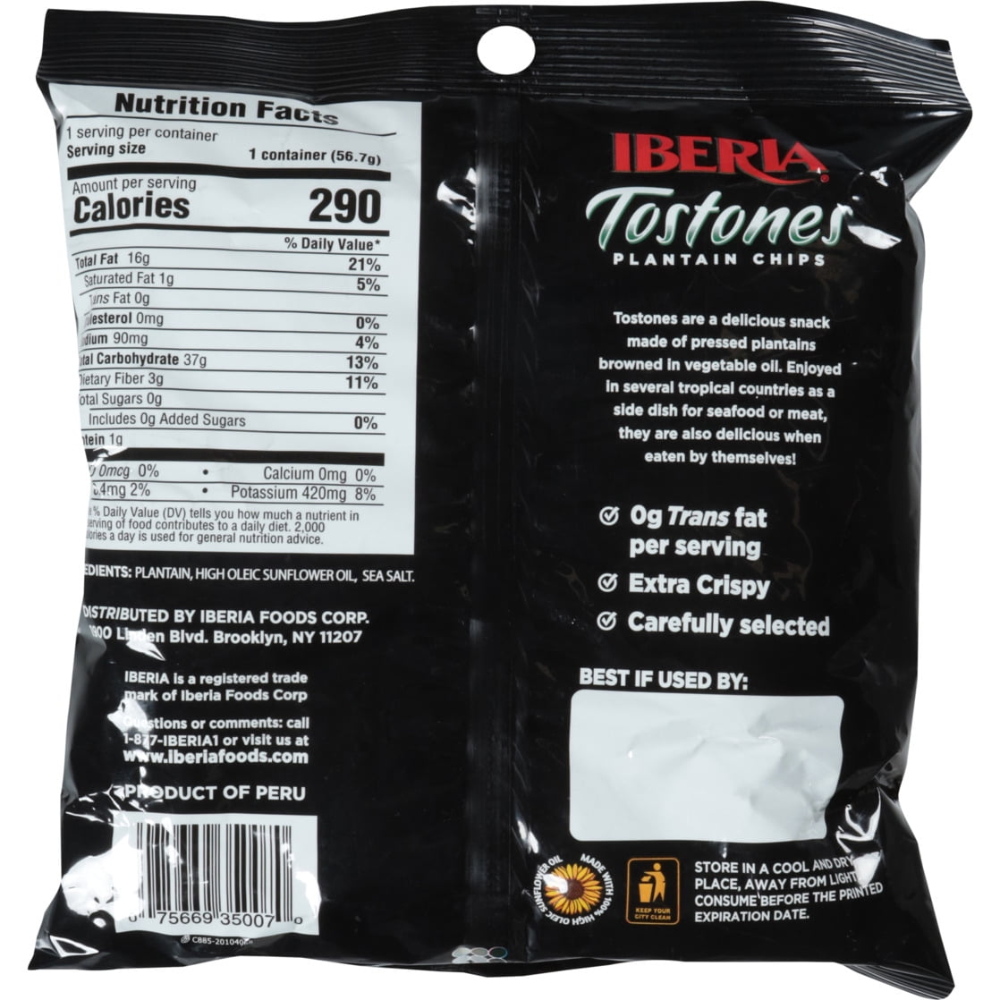 Iberia Tostones Salted Plantain Chips 2 oz