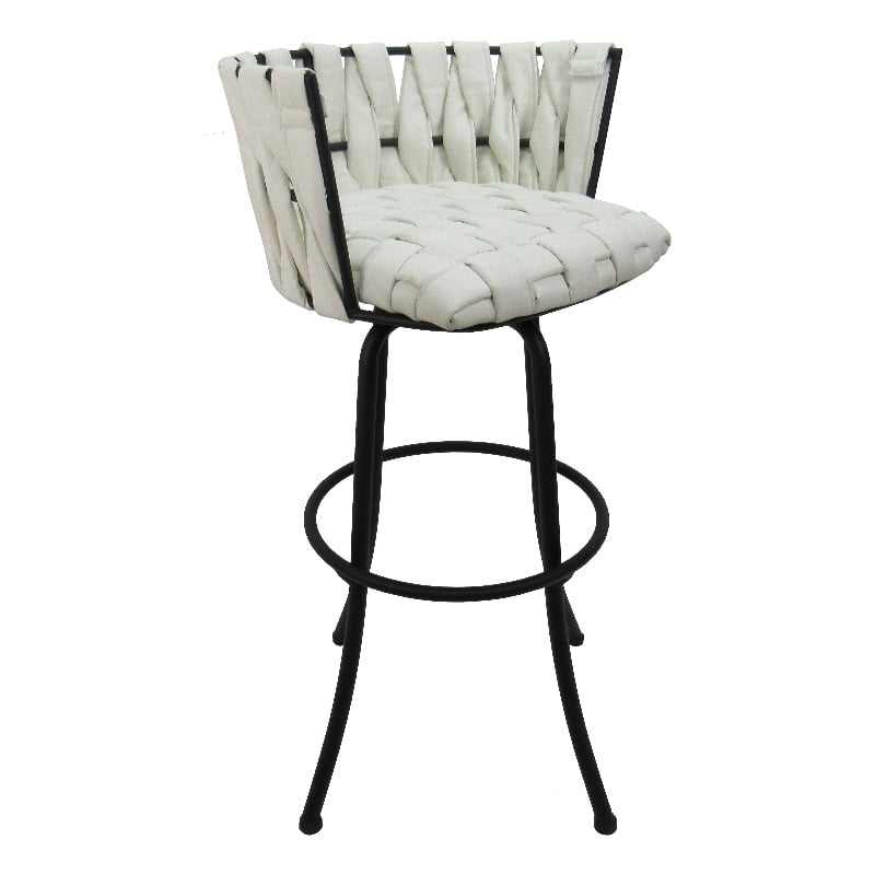 Metalona Extra Tall 34" Metal Bar Stool White Black