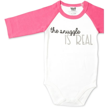 UPC: 0664843690059 | Pavilion The Snuggle is Real Pink Baby Girl 3/4 Long Sleeve Bodysuit 12-24 Months