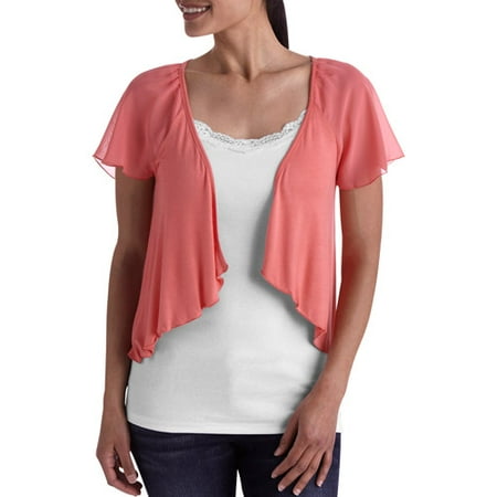 Alexis Taylor Womens Flutter Sleeve Shrug
