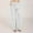 White, variant on Idoravan Women's Plus Size Pants Women Casual Solid Cotton Linen Drawstring Elastic Waist Long Wide Leg Pants