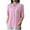 Pink-04, variant on STETMN Women's Shirts Cotton Linen Summer 3/4 Sleeve Button Down Shirt High Low Tops