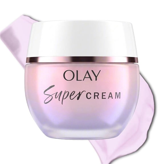 Olay Super Cream without SPF, Lightweight Face Moisturizer, 5-in-1 Skin Care Benefits - Hydrating, Brightening, Firming, Smoothing, and Evens - Niacinamide, Vitamin C, Collagen Peptide, 1.7 oz