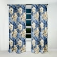 thumbnail image 4 of Designart "Victorian Roses In Cobalt Blue" Floral Blackout Single Curtain Panel, 4 of 4