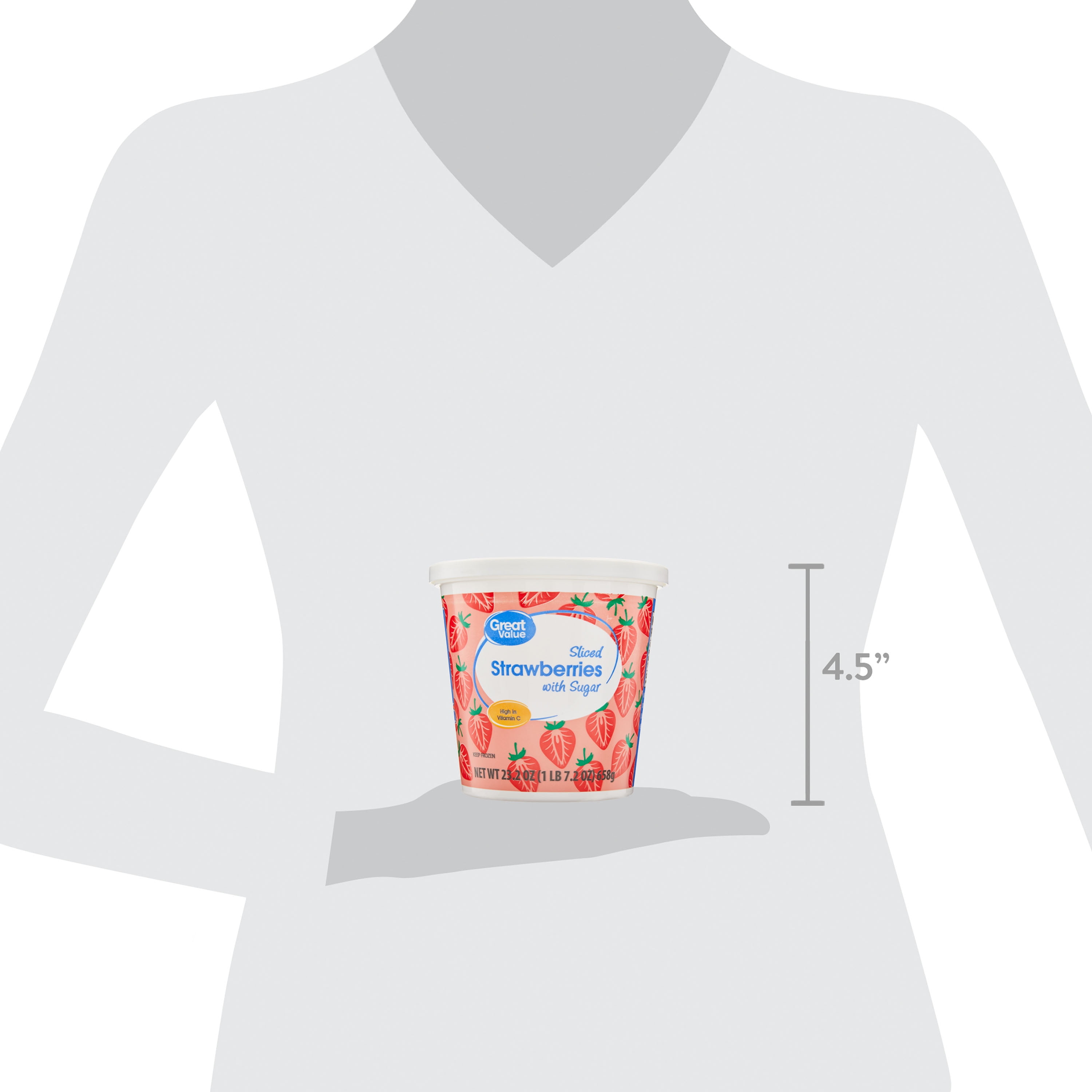 Great Value Sliced Strawberries with Sugar, 23.2 oz (Frozen)